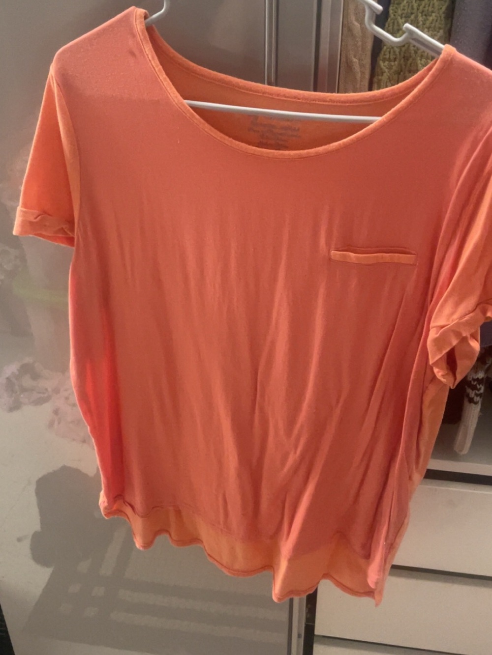 Chico's Coral Short-Sleeve Pocket Tee